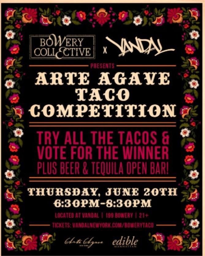 Arte Agave Taco Competition at Vandal original event flyer