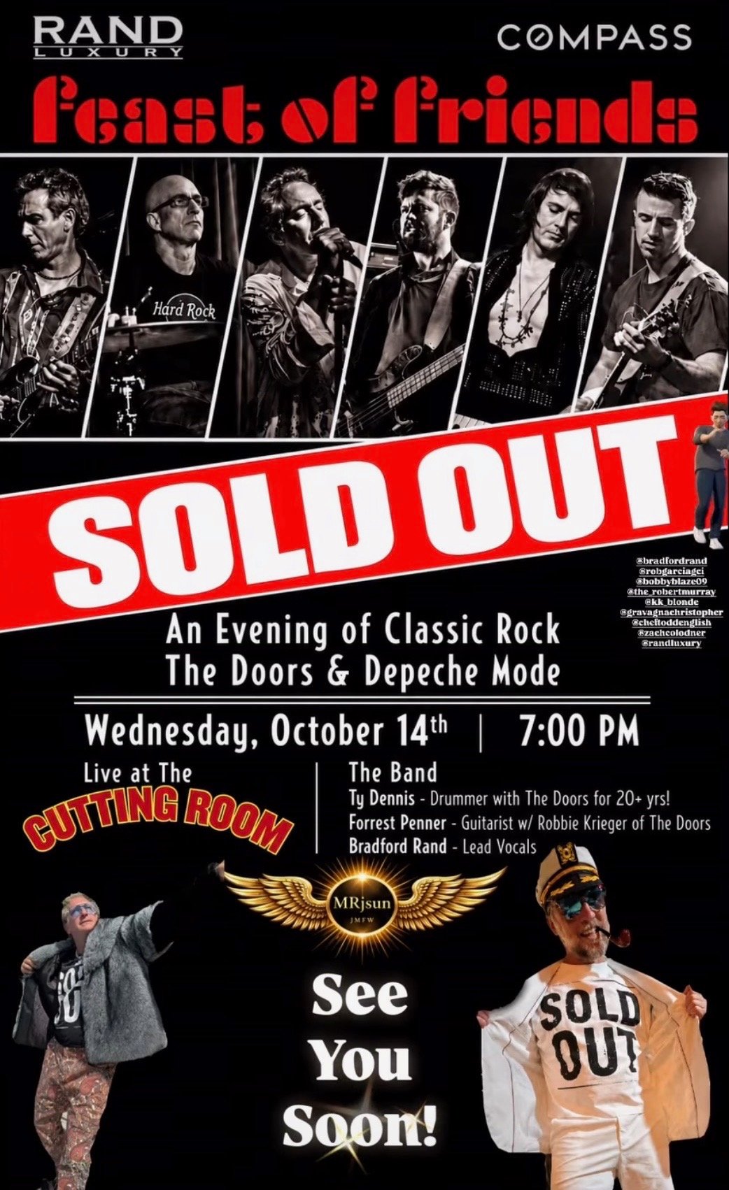Feast of Friends organizer flyer displaying Sold Out