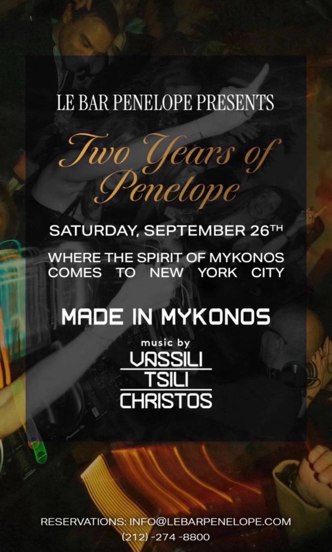 Le Bar Penelope: Two Years of Penelope original event flyer