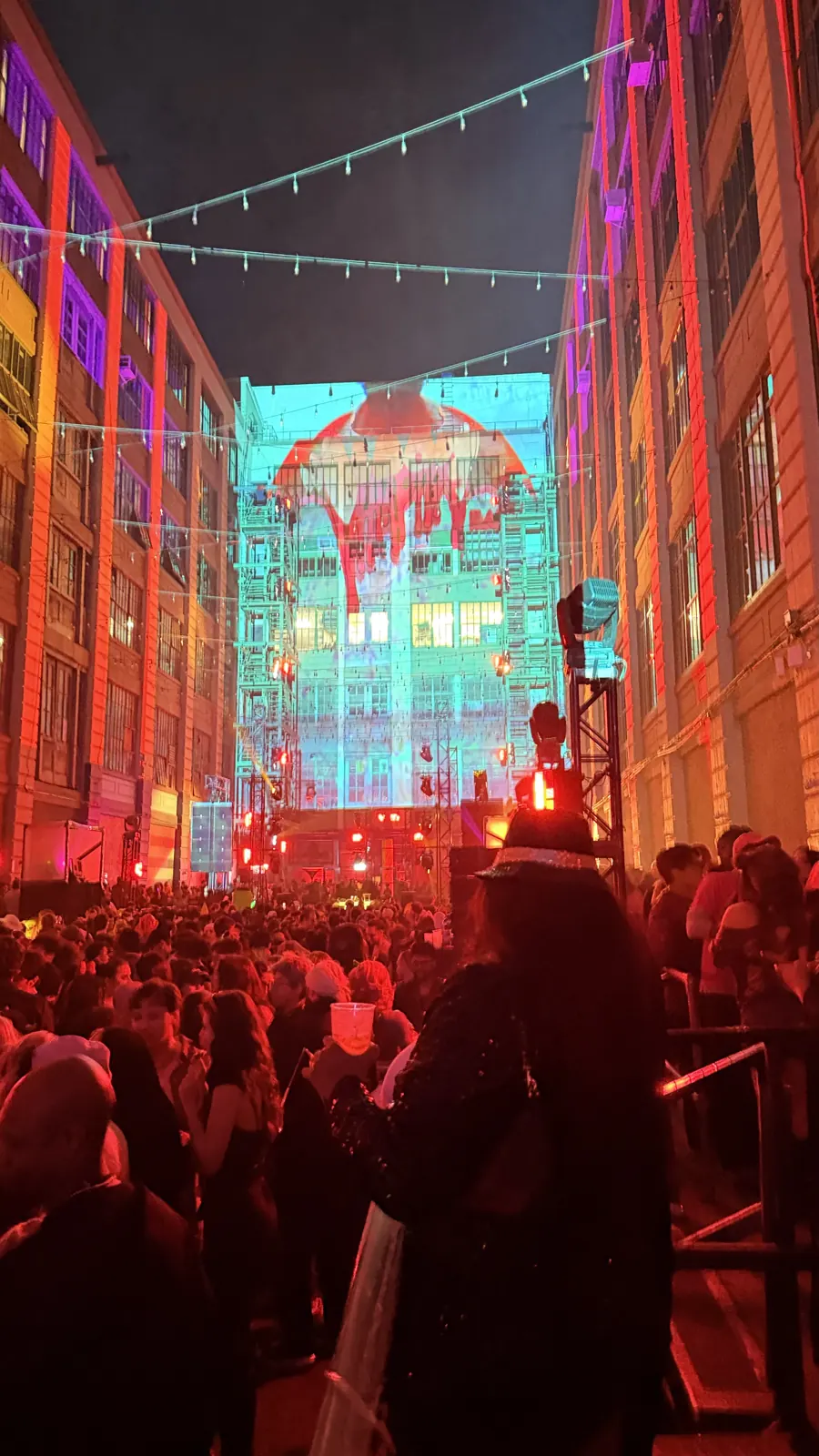 The Vampire Ball’s illuminated courtyard on October 30.